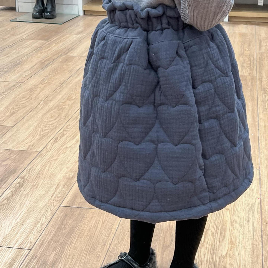 【90-140】ハート柄キルティングスカート