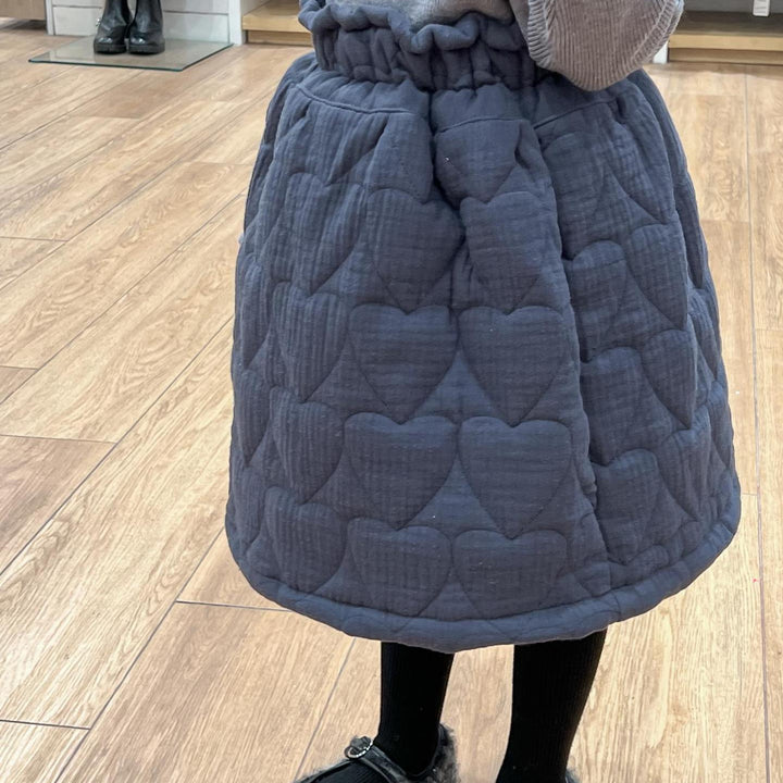 【90-140】ハート柄キルティングスカート