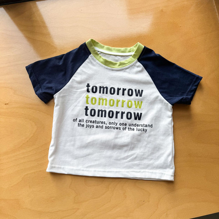 【80-150】英字ロゴラグランスリーブTシャツ