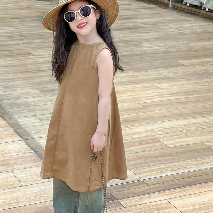 【90-140】バックデザインノースリーブワンピース
