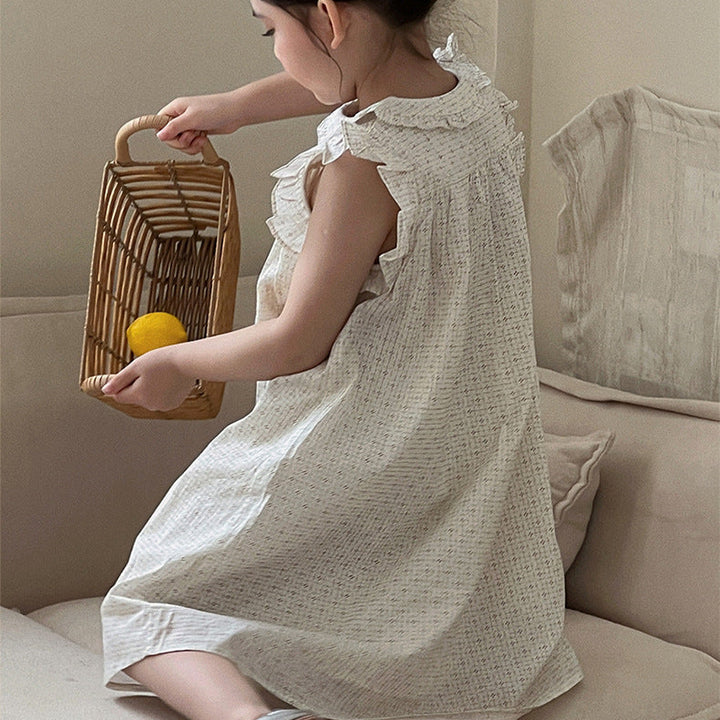 【90-150】総柄フリルデザインワンピース