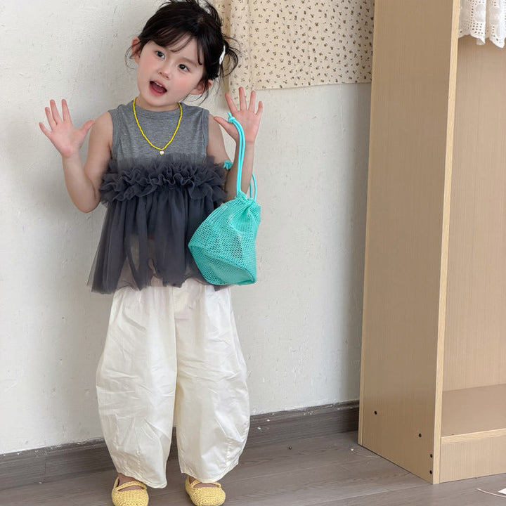 【90-140】デザイン切替ノースリトップス