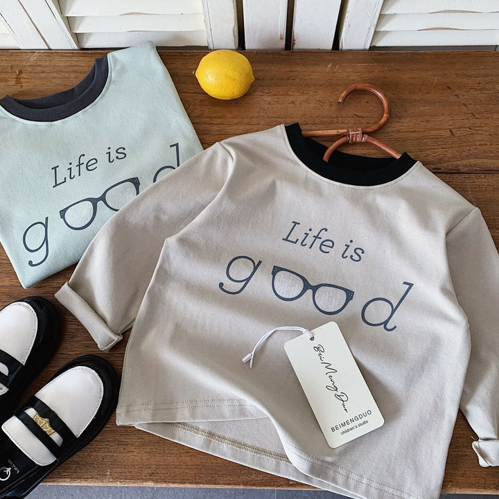 【90-150】Life is goodデザインロンT