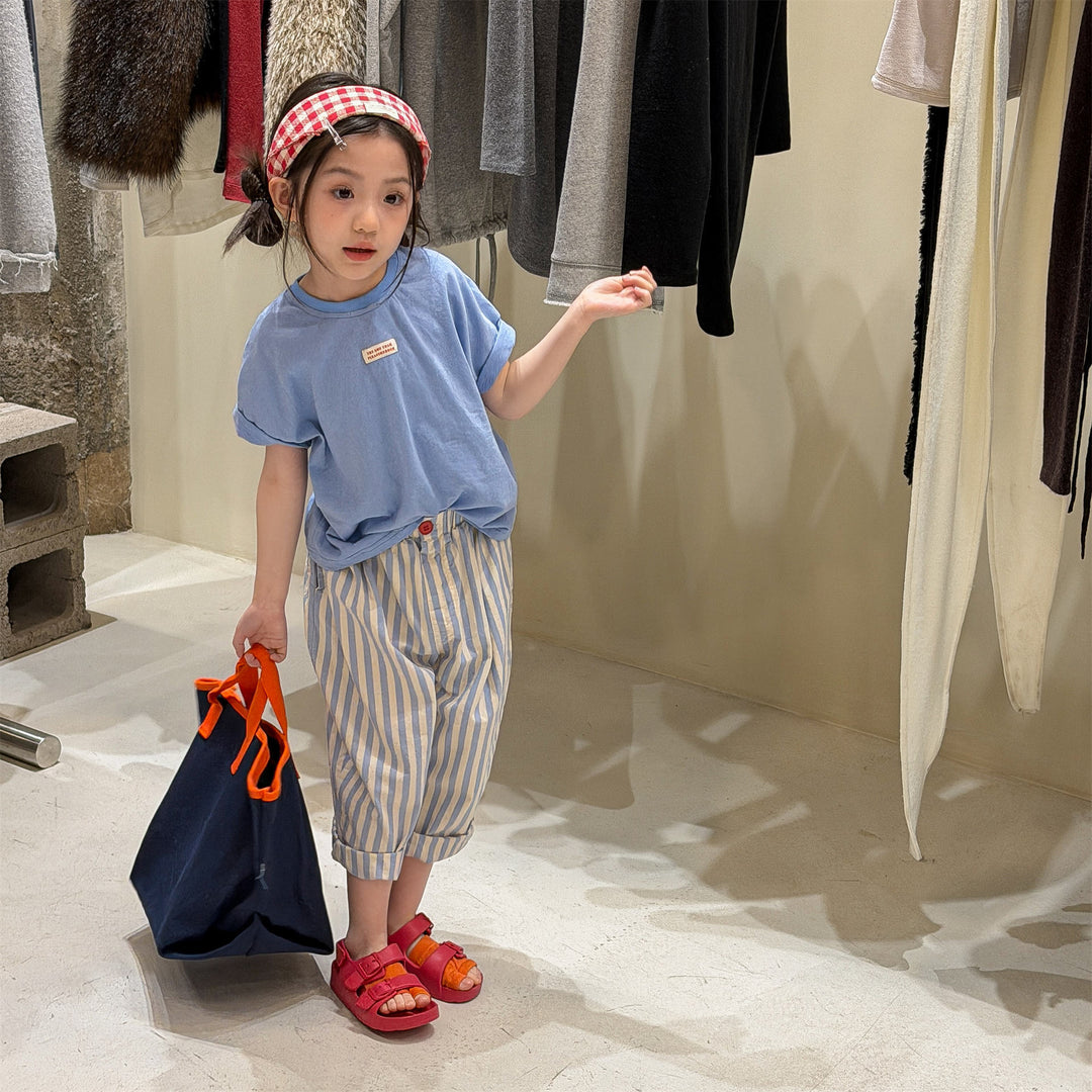 【80-130】ワンポイントシンプルTシャツ