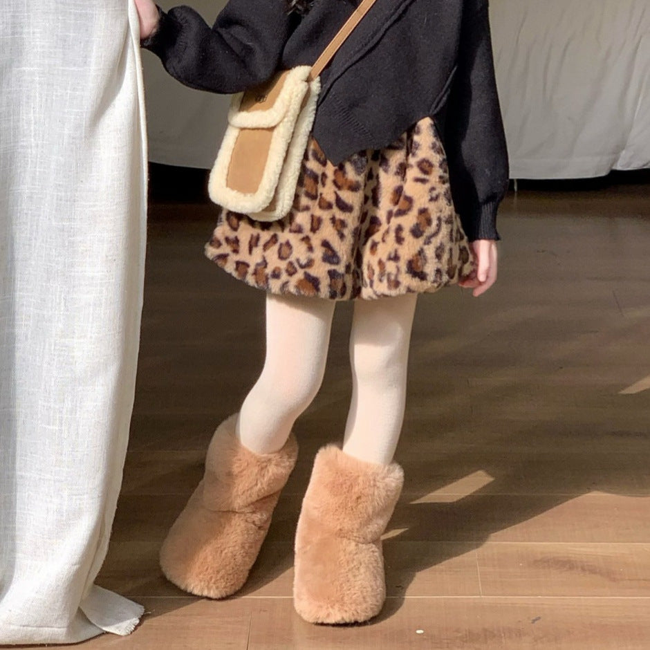 【90-140】レオパード柄ミニスカート