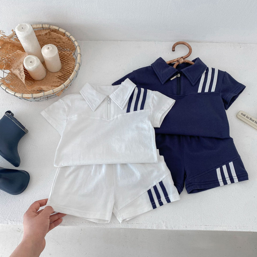 【80-130】スリーラインハーフジップセットアップ