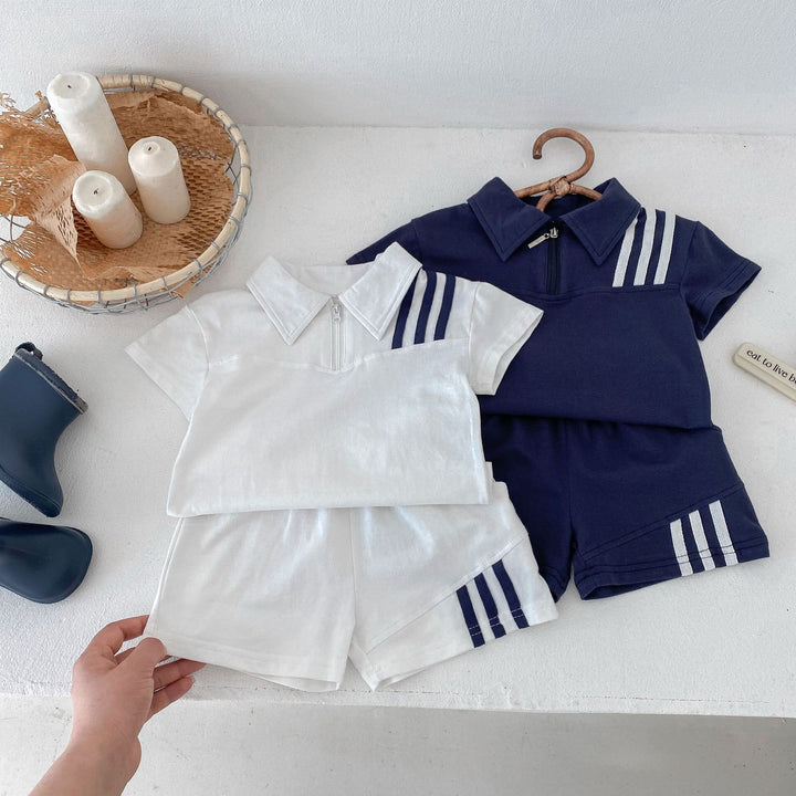 【80-130】スリーラインハーフジップセットアップ