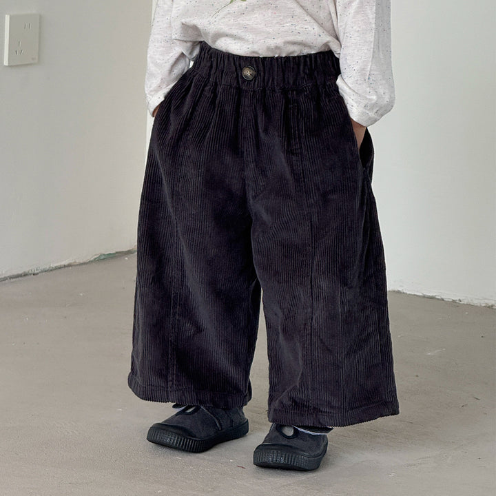【80-150】コーデュロイワイドパンツ