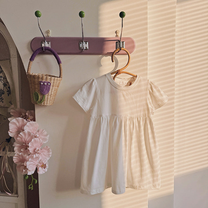 【90-140】シンプルフレアワンピース