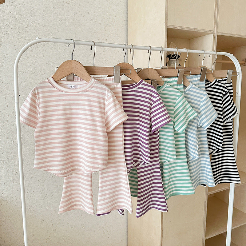 【90-140】ボーダー柄セットアップ