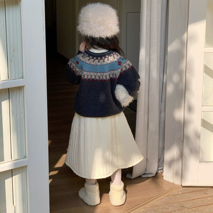 【90-140】フェアアイル柄カーディガン