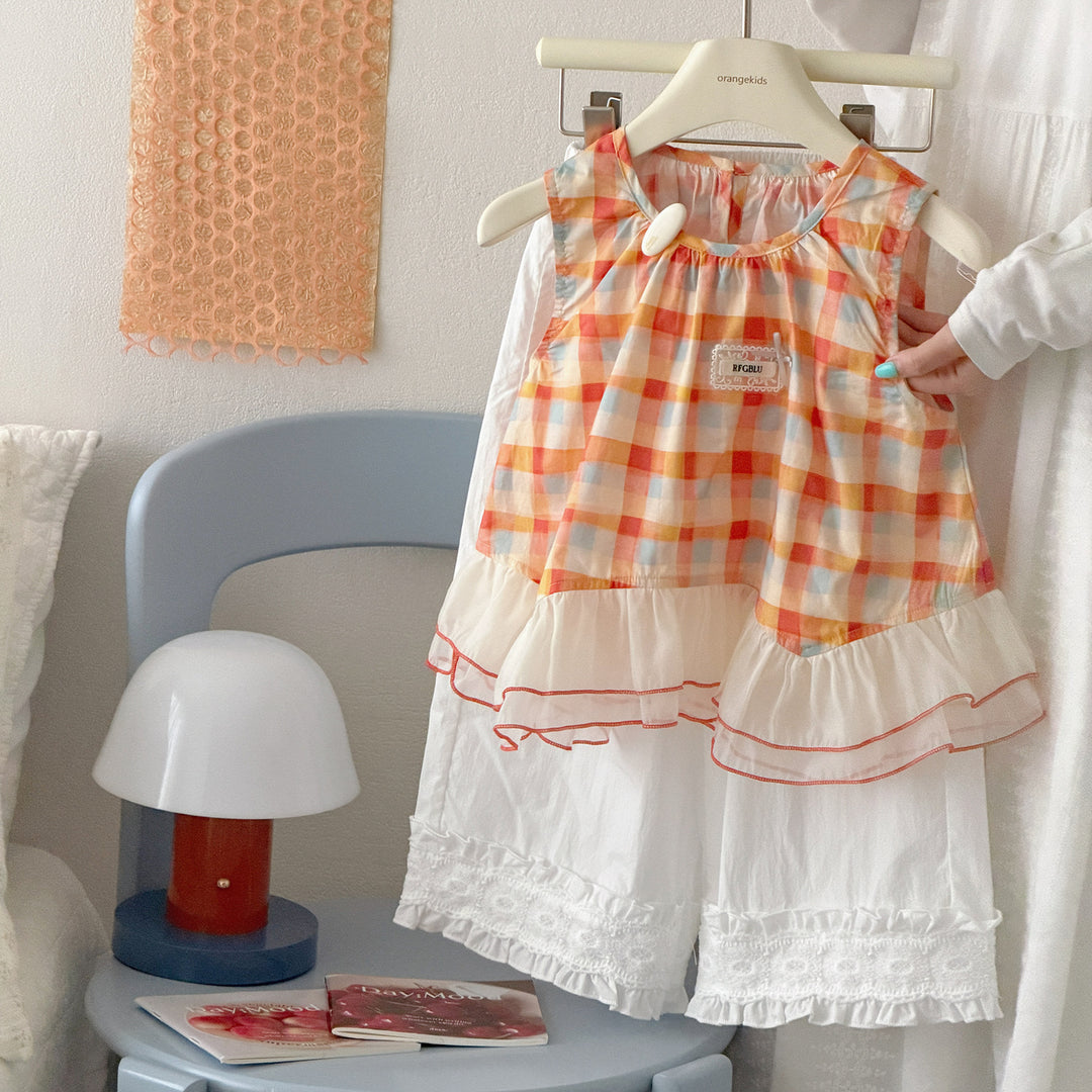 【90-150】レースヘムデザインロングパンツ