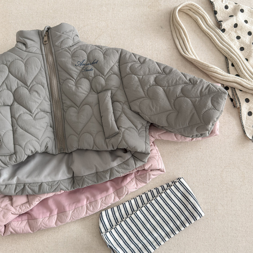 【80-130】ハートデザインキルティングジャケット