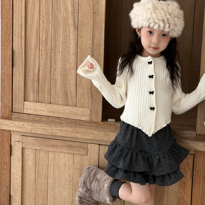 【90-150】ヘムデザインリブカーディガン