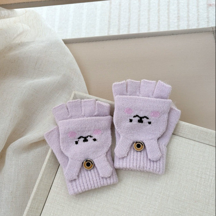 【2Y-4Y】アニマル顔指出しニットグローブ