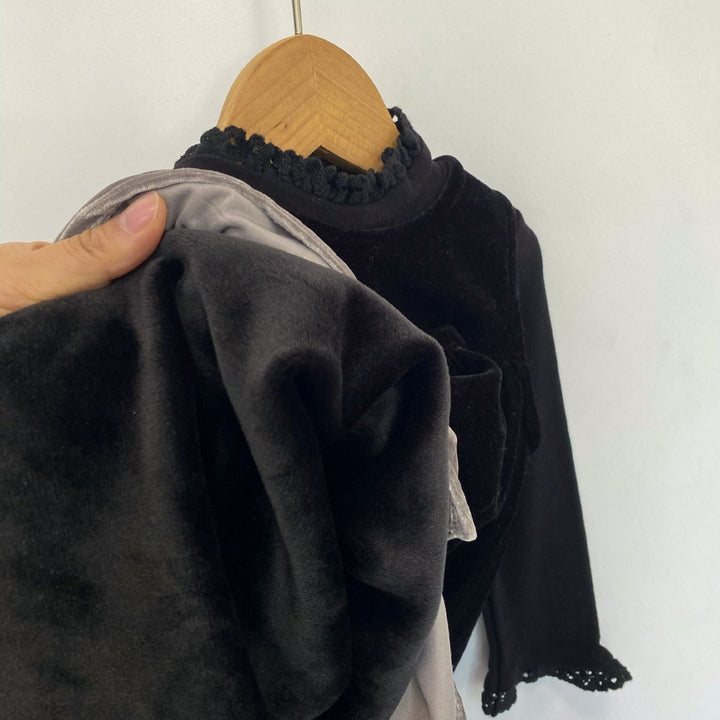 【100-140】バイカラーフリルヘムノースリーブワンピース