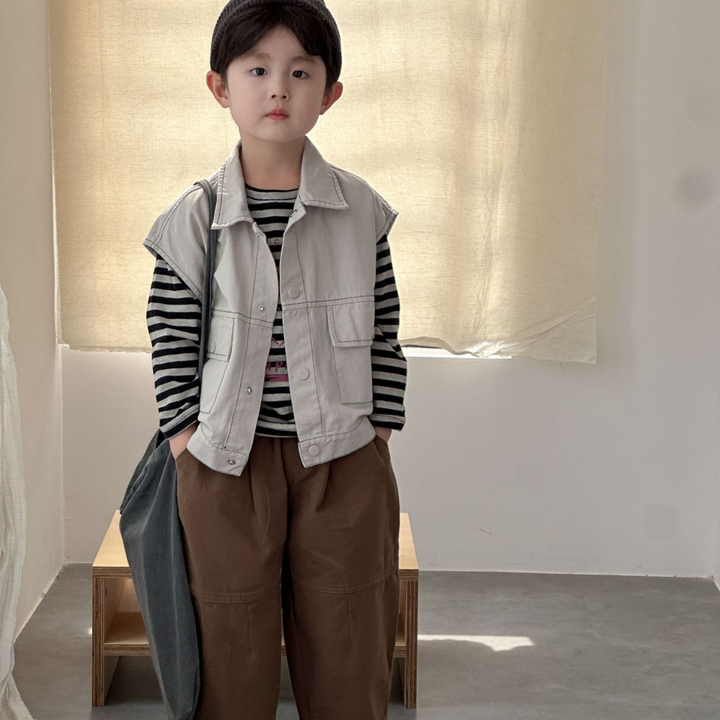 【80-150】襟付きワークベスト