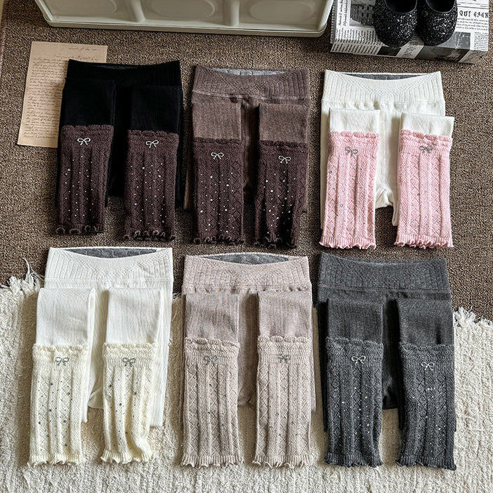 【M-XXL】キュートレッグウォーマー付きレギンス