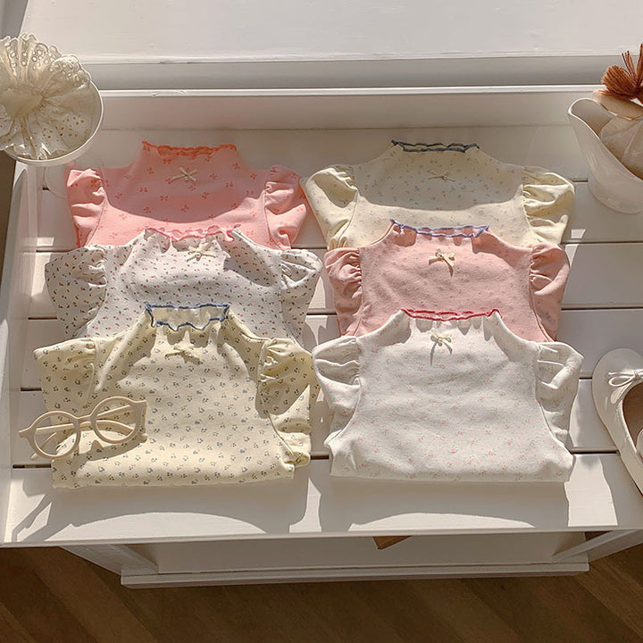 【90-150】リボンモチーフハイネックメロウカットソー
