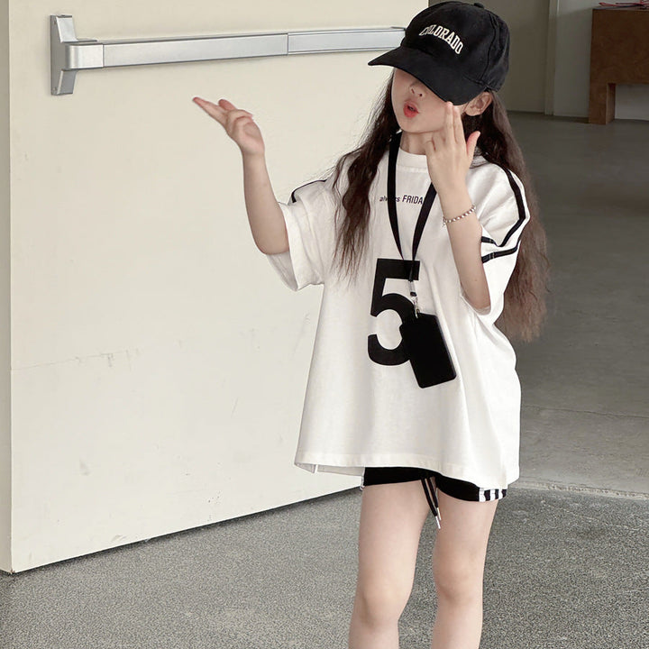 【100-150】サイドラインオーバーサイズTシャツ