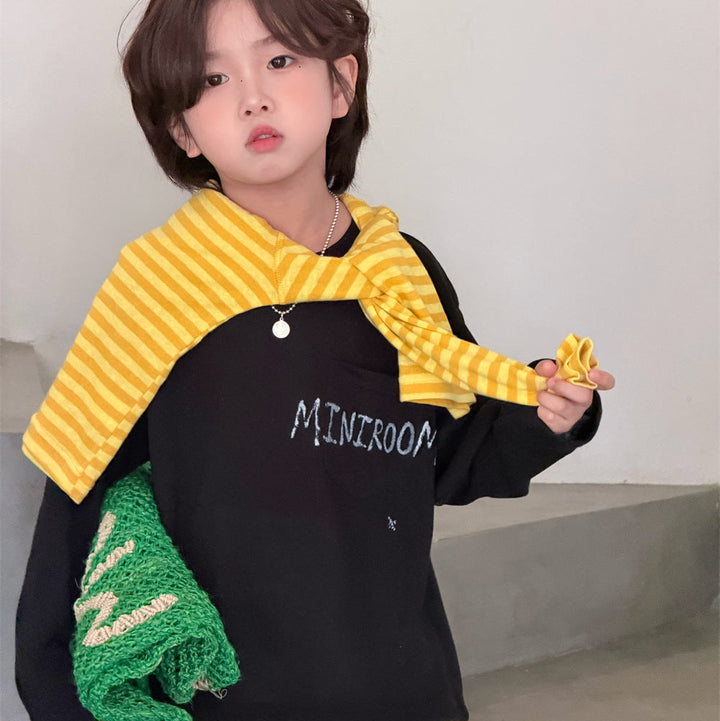 【90-150】英字デザインカジュアルロンT