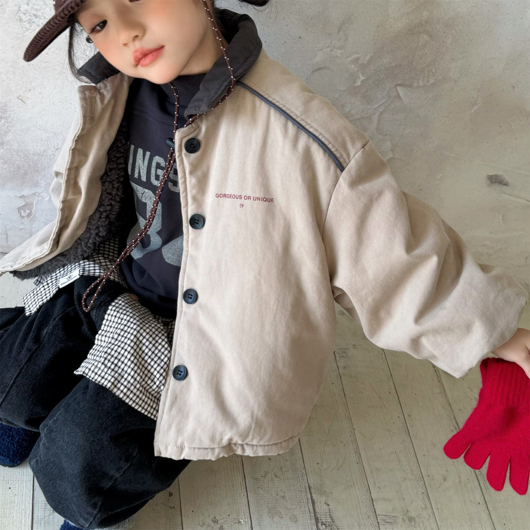 【80-130】バイカラー中綿ジャケット