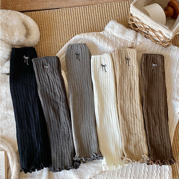 ワンポイントリボンレッグウォーマー