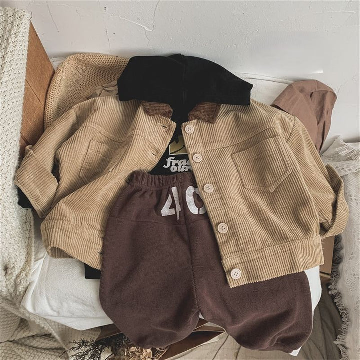 【100-140】バイカラーコーデュロイジャケット