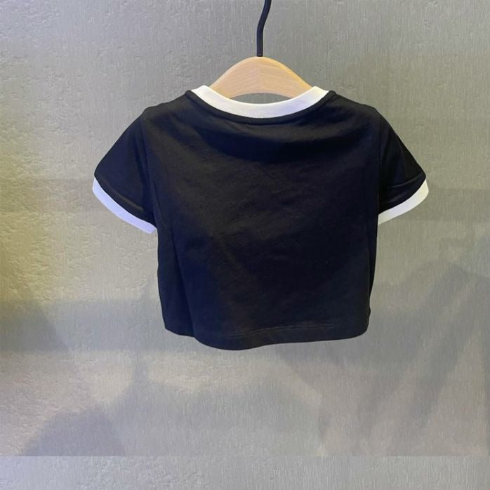 【90-140】カジュアルショート丈Tシャツ