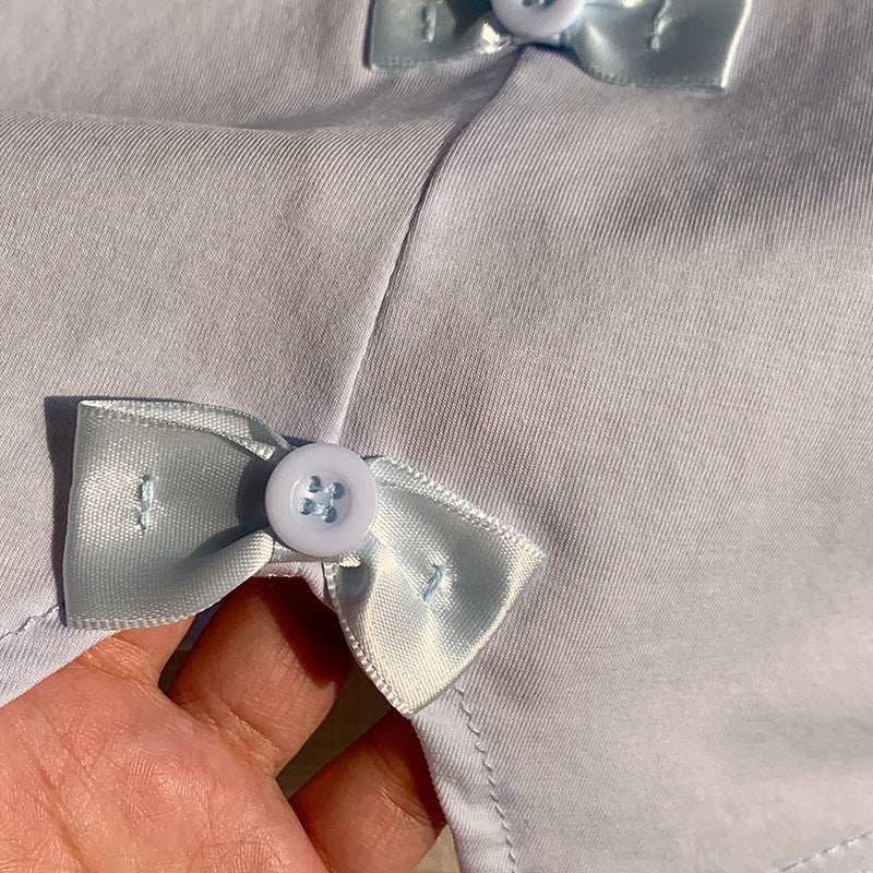 【90-140】バックカット＆リボンTシャツ