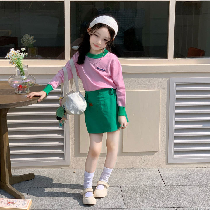 【90-140】ワンポイントワッペンミニスカート