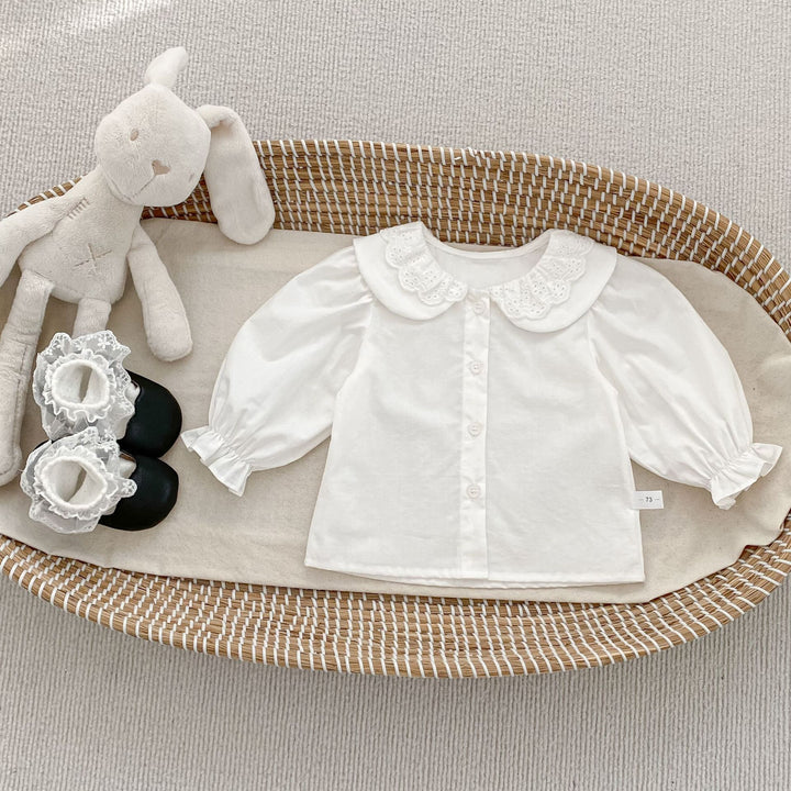 【73-120】レースデザインカラーシャツ