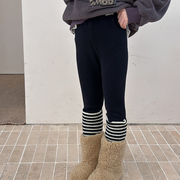 【90-150】裏起毛シンプルレギンスパンツ