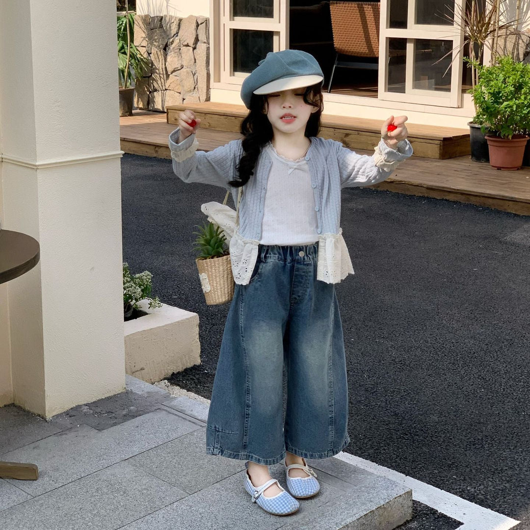 【90-140】レースデザインカーディガン