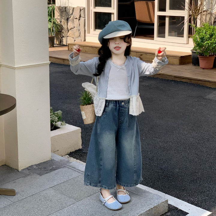 【90-140】レースデザインカーディガン