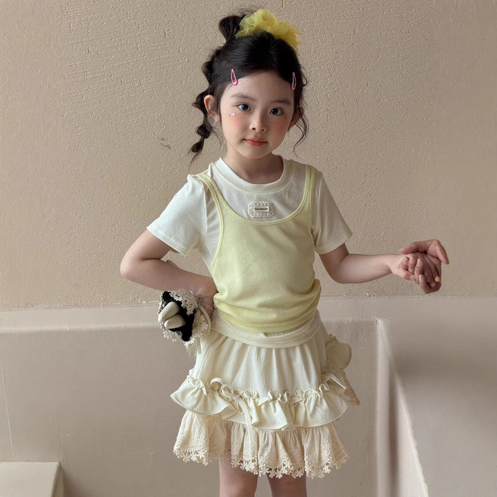 【90-150】レイヤードデザインTシャツ