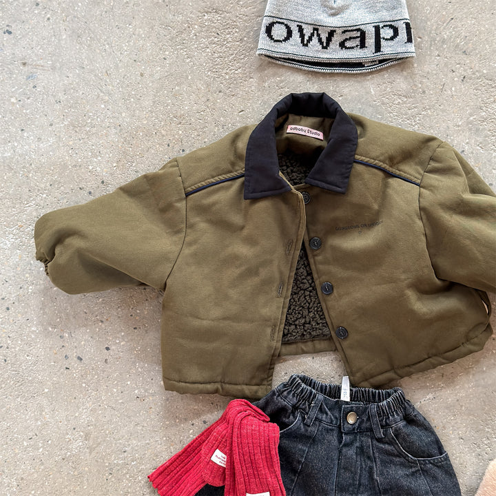 【80-130】バイカラー中綿ジャケット