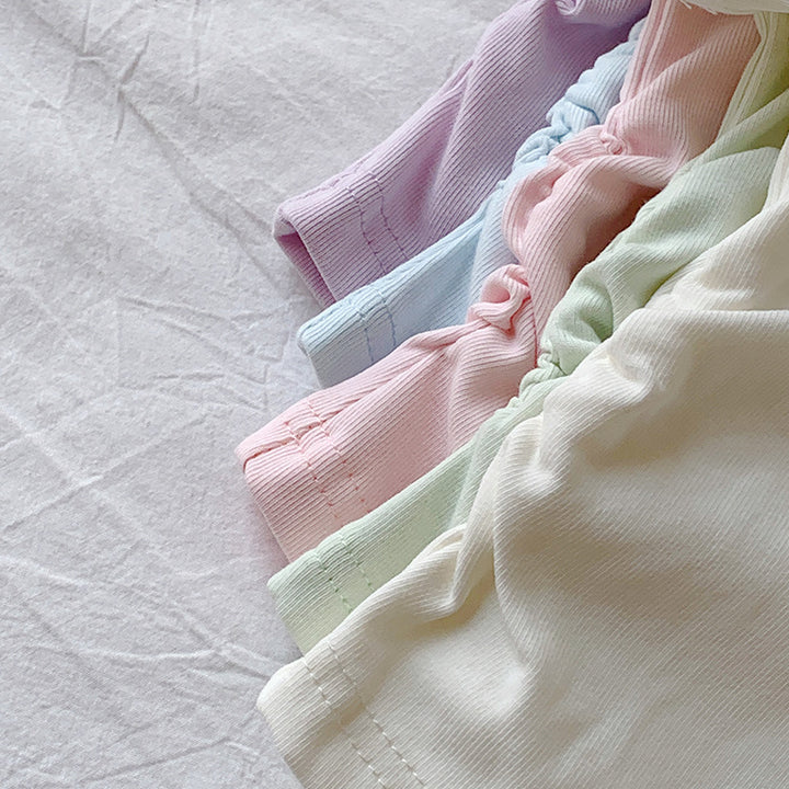 【90-150】シャーリングシンプルTシャツ