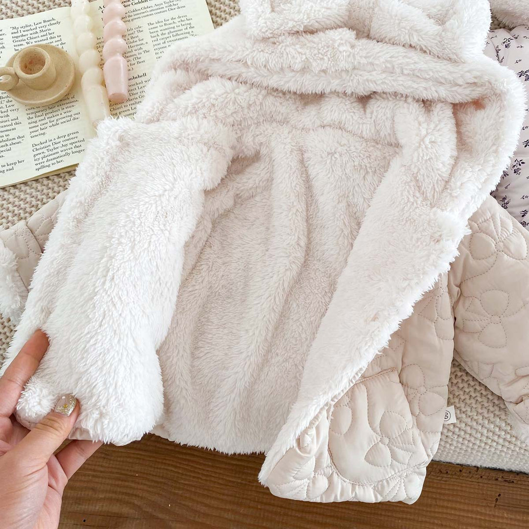 【73-100】リボンフード付きあったかジャケット