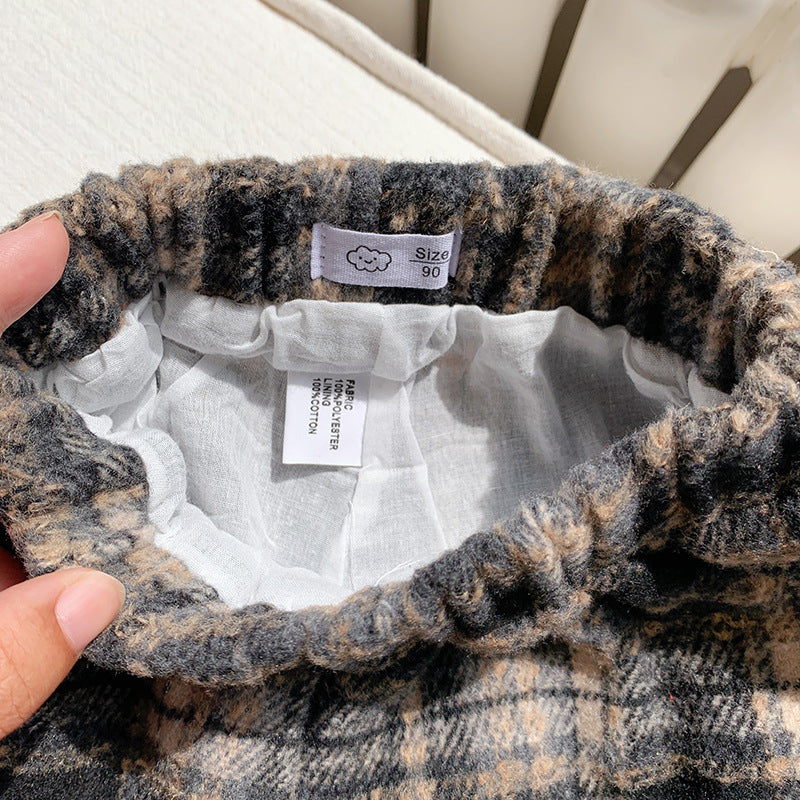 【90-150】チェック柄ミニスカート