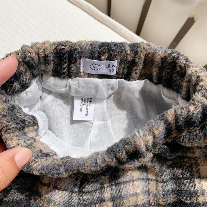 【90-150】チェック柄ミニスカート