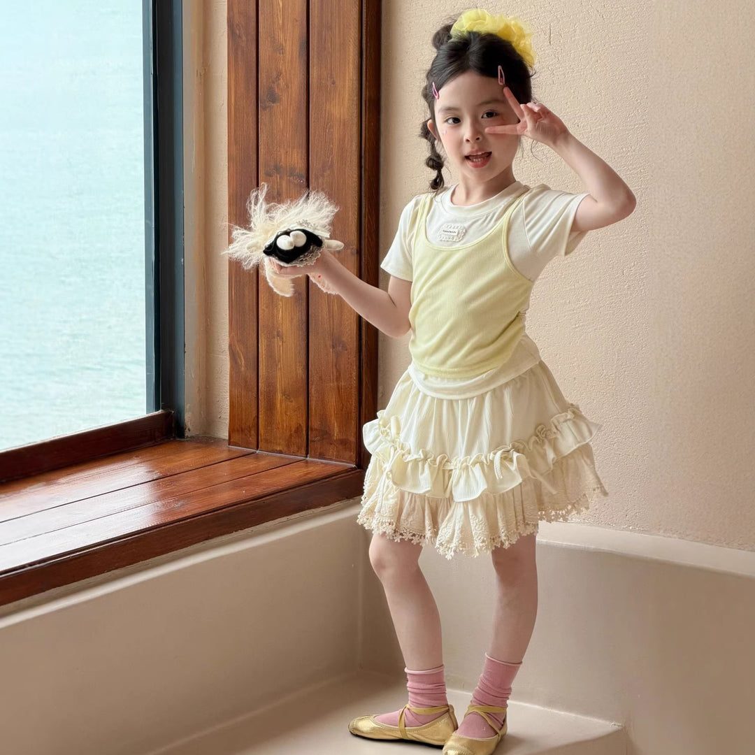 【90-150】レイヤードデザインTシャツ