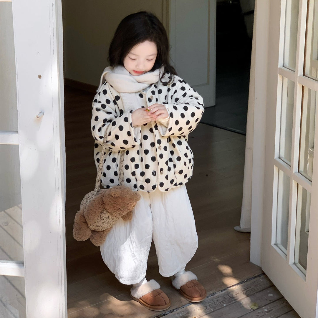 【90-140】Vネックドット柄ジャケット