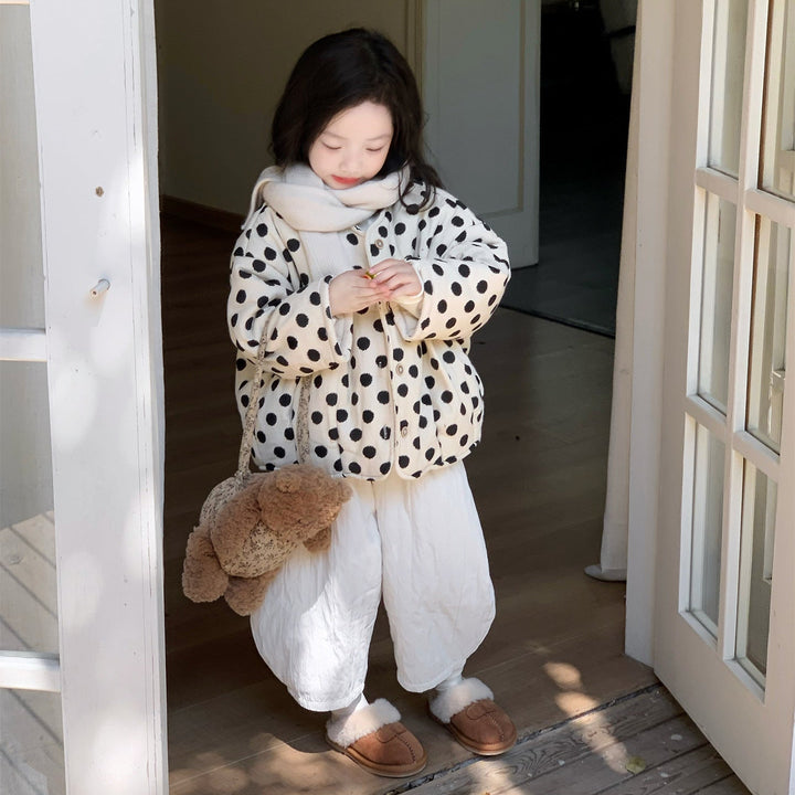 【90-140】Vネックドット柄ジャケット