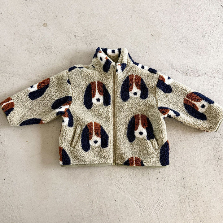 【80-150】フルジップ総柄フリースジャケット