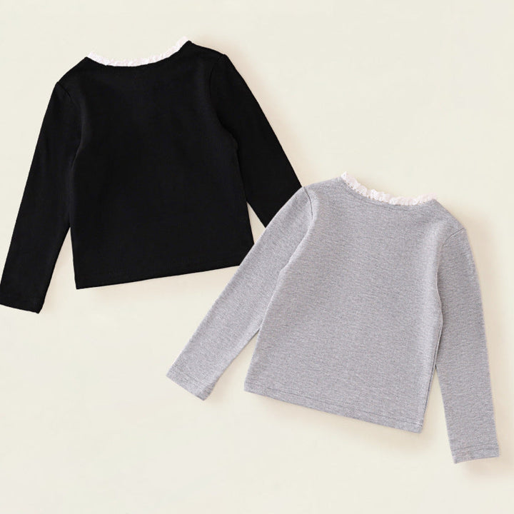 【90-140】首元レースロングTシャツ