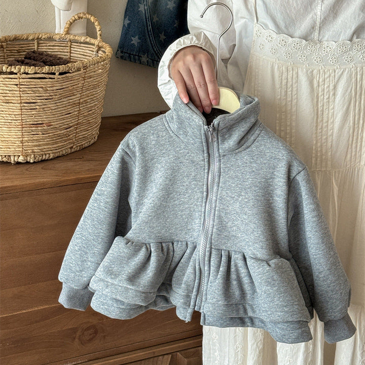 【90-140】ハイネックティアードフルジップトップス