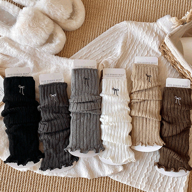 ワンポイントリボンレッグウォーマー