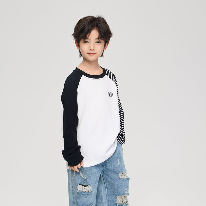 【100-150】アシンメトリーロングTシャツ