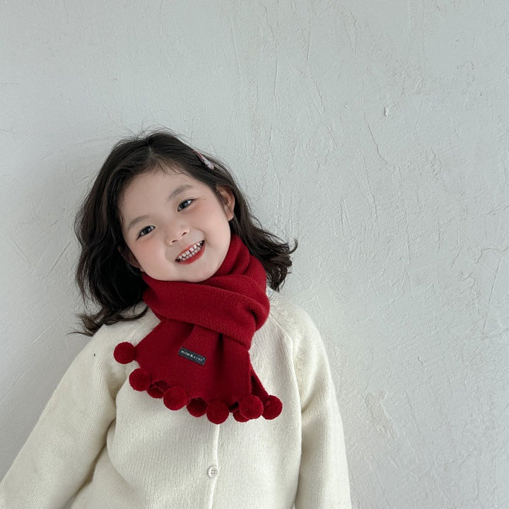 ポンポンデザインマフラー